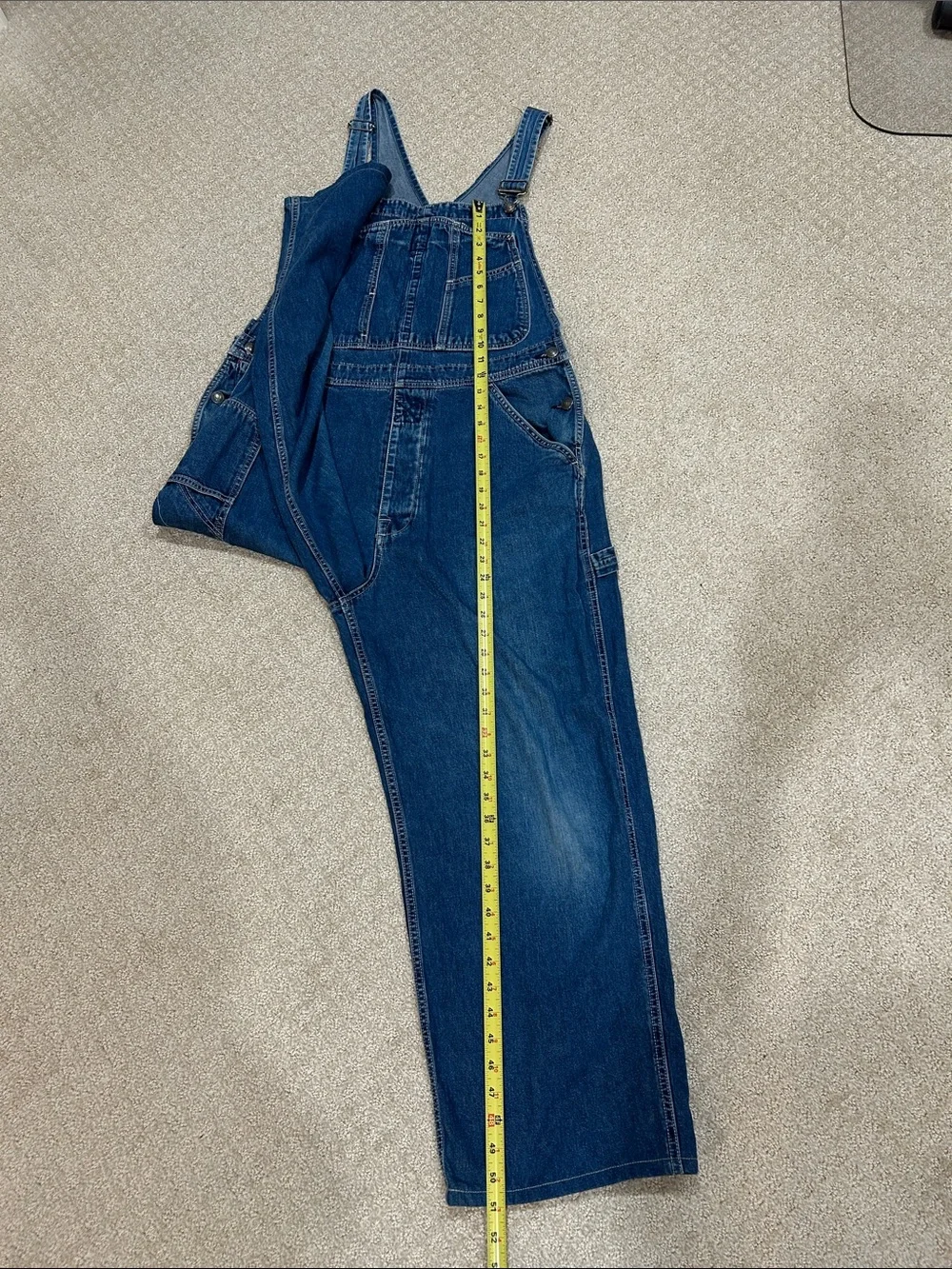 Vintage 1999 GAP Denim Overalls Large | 90s Cotton Bib Carpenter Utility Jeans - Picture 13 of 14